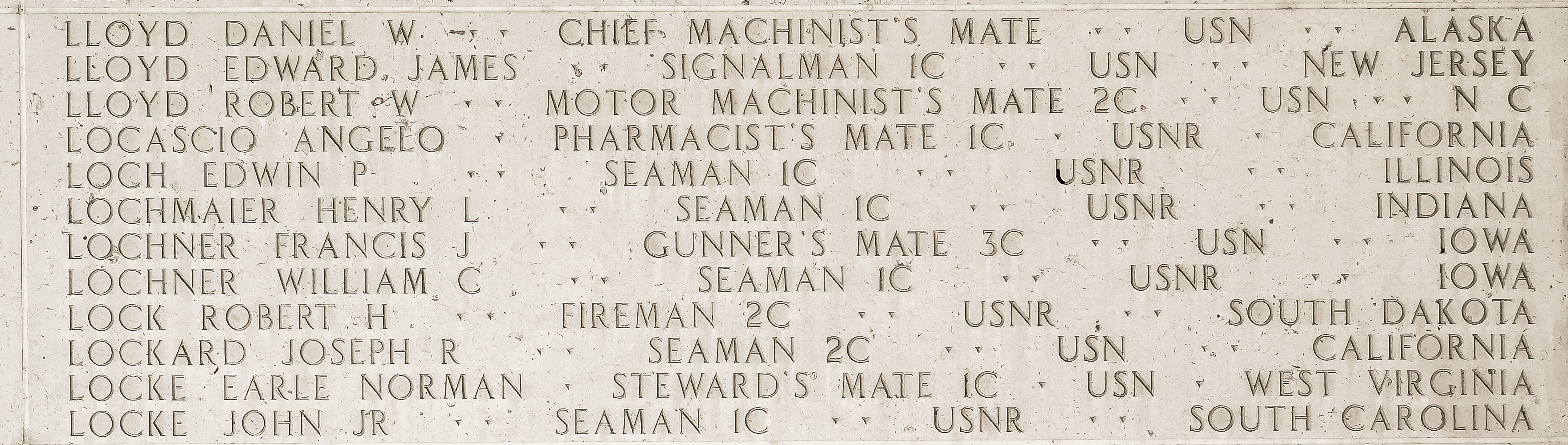 Edwin P. Loch, Seaman First Class